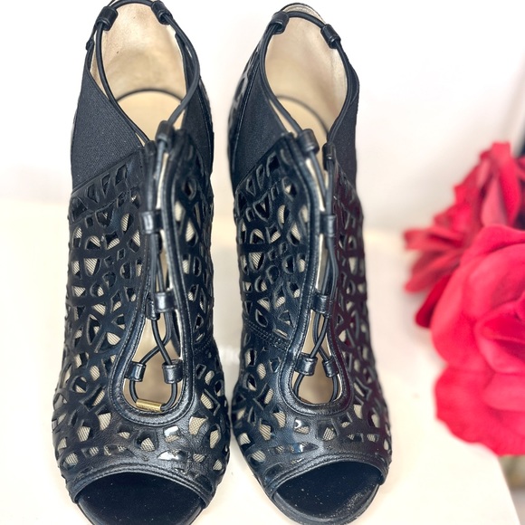 Jimmy Choo Black Tactic Lace-Up Cutout Bootie Pump Size 37 (US 7) - Picture 4 of 12